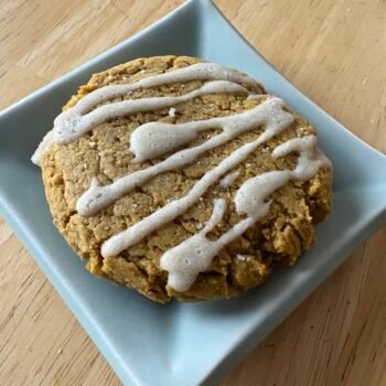 Soft Pumpkin Cookie with Salted Maple Drizzle